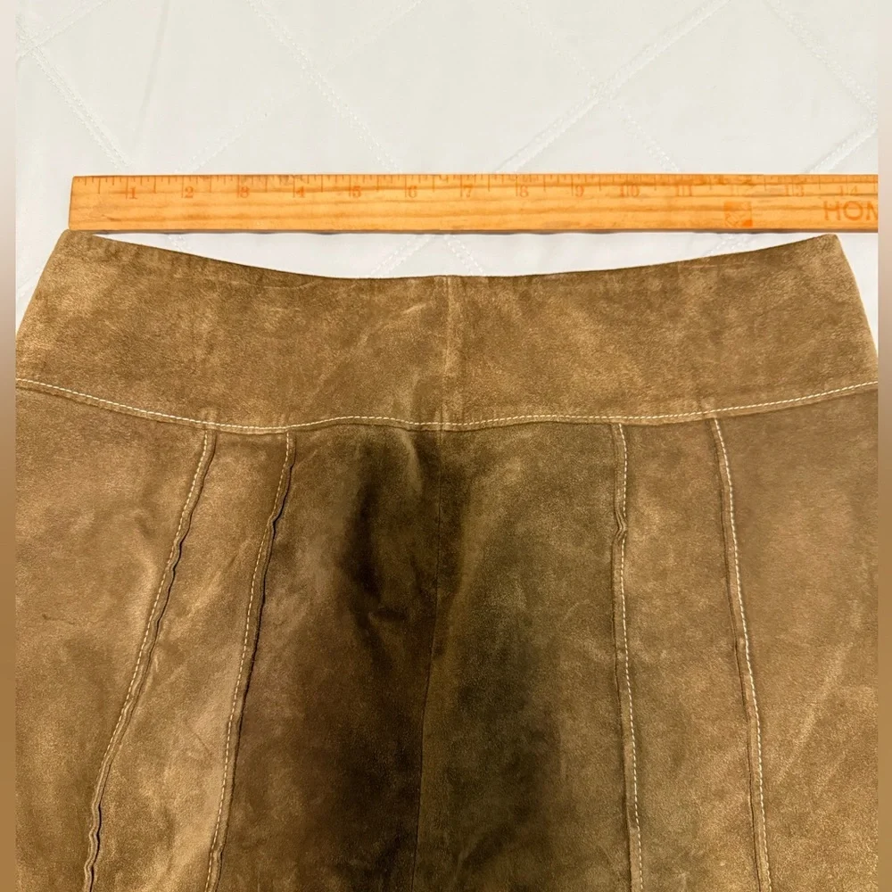 Ann Taylor Brown Suede A-Line‎ Skirt